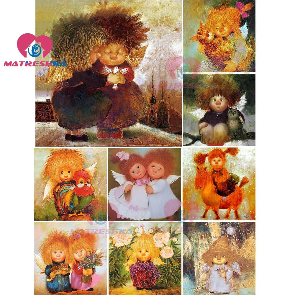 

DYI diamond mosaic pictures by numbers cartoon girl diamond painting icon of diamond embroidery diamond embroidery for children