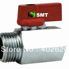 100 шт./лот, M/F или F/F Мини шаровой клапан, G1/2 Никель латунный клапан