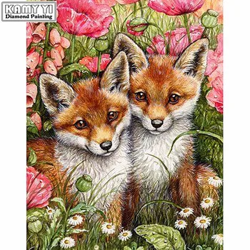 

KAMY YI 5D DIY Diamond Painting Embroidery Animal fox Full Square / Round Diamond Mosaic Diamond Painting Decoration YY