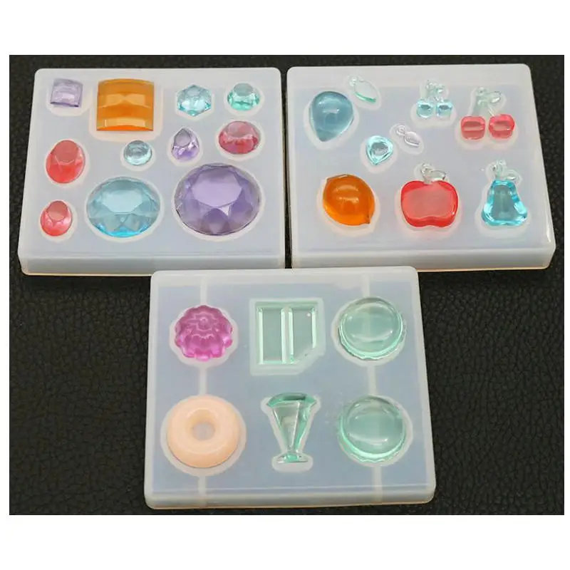 

Rhinestone Earring Jewelry Pendant Silicone Mold DIY Handmade Resin Craft Fruits Cherry Charms Cabochons Accessories Mold