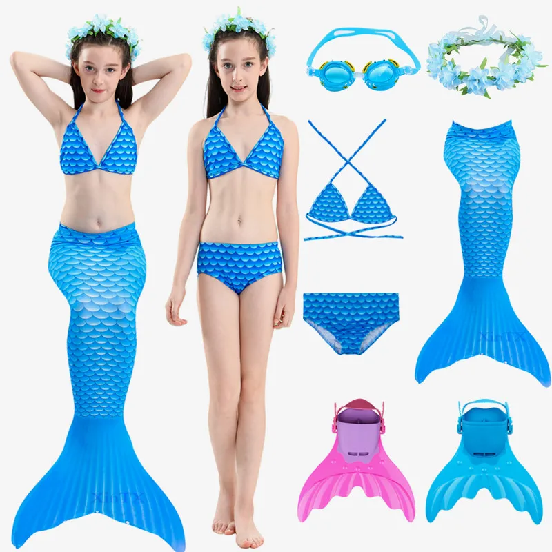 

New Little Mermaid Tails for Swimming Costume Childrens Swimwable Mermaid Tail Clothing Girls Bikini Swimsuit Dress