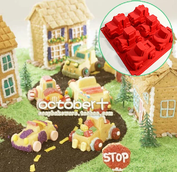 

Christmas Presents six donuts cake bread jelly pudding soap candle biscuit Silicone mold cake Tools Baking Tray