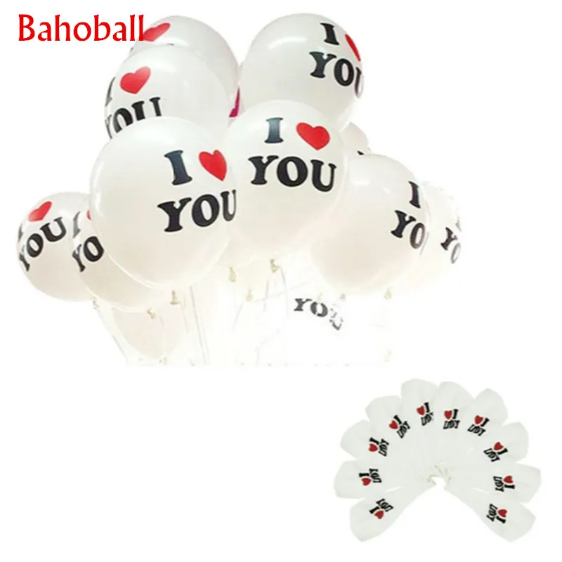 

100pc 12inch White Wedding I Love YOU Latex Balloon Inflatable Air Balloons Happy Birthday Helium Balloons Wedding Decor Balloon