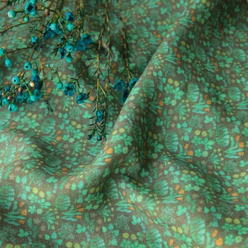 

High quality pure flax fabric Sand washing printing material Dresses and gowns in spring, autumn and winter patchwork