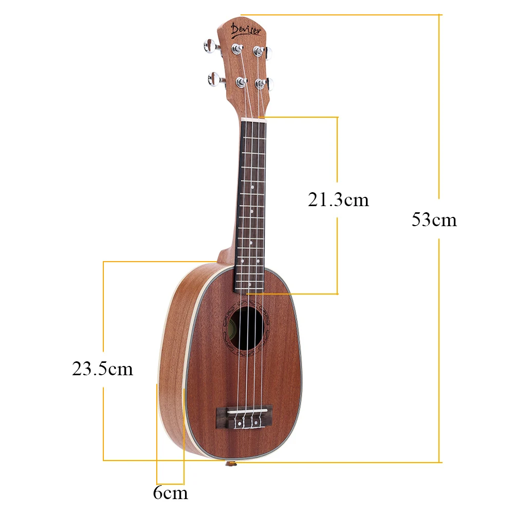 Высокое качество 2" ананасовая форма сопрано Укулеле прочный Sapele Ukulele Ukelele матовый 4 нейлоновые струны палисандр гриф