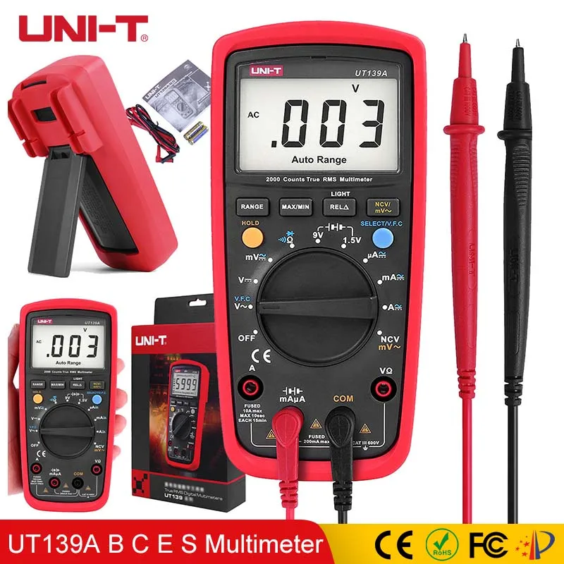 UNI-T Digital Multimeter Auto Range True RMS Meter LPF Filter LoZ AC DC V A TemperatureTest UT139S UT139E UT139C UT139B UT139A UNI-T Digital Multimeter Auto Range True RMS Meter LPF Filter LoZ AC DC V A TemperatureTest UT139S UT139E UT139C UT139B UT139A