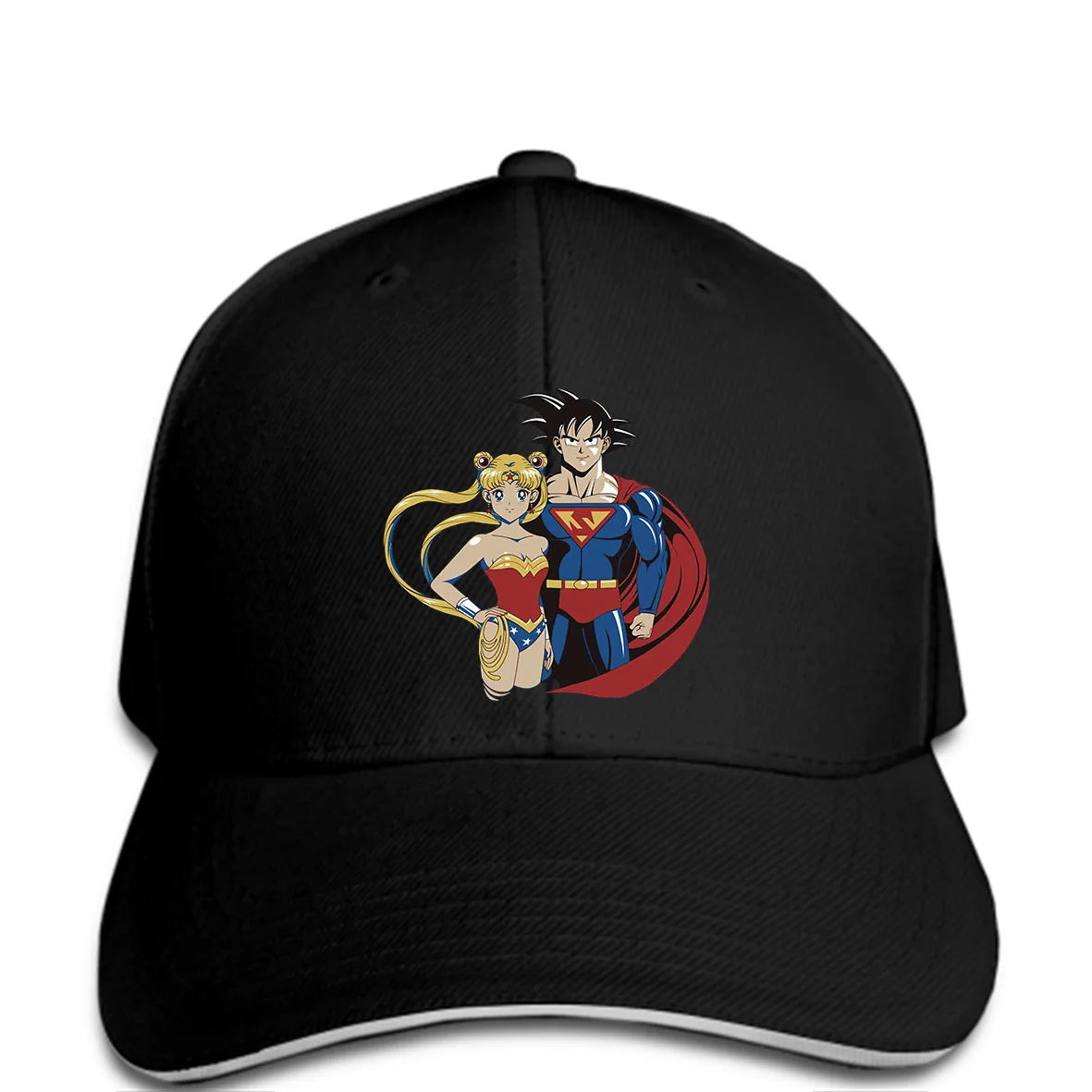 

Men Baseball cap Sailor Moon and Superman Goku Funny Graphic Printed Fashion Male Humorous Pattern snapback women