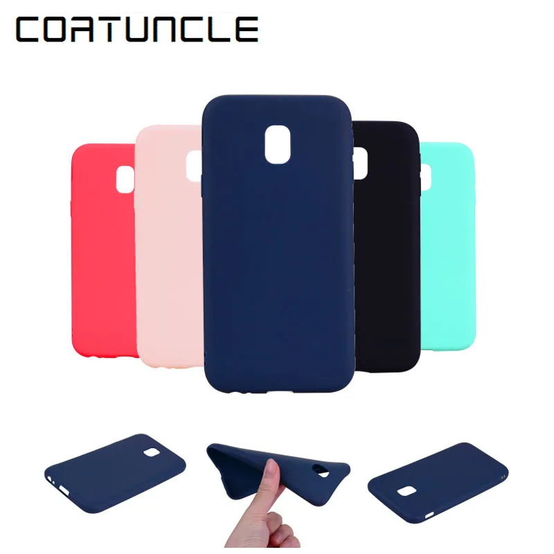

COATUNCLE TPU Soft Cases For Samsung Galaxy J3 2017 Case 360" Candy Color Silicon Back Cover For Samsung J5 2017 J530 Case Coque
