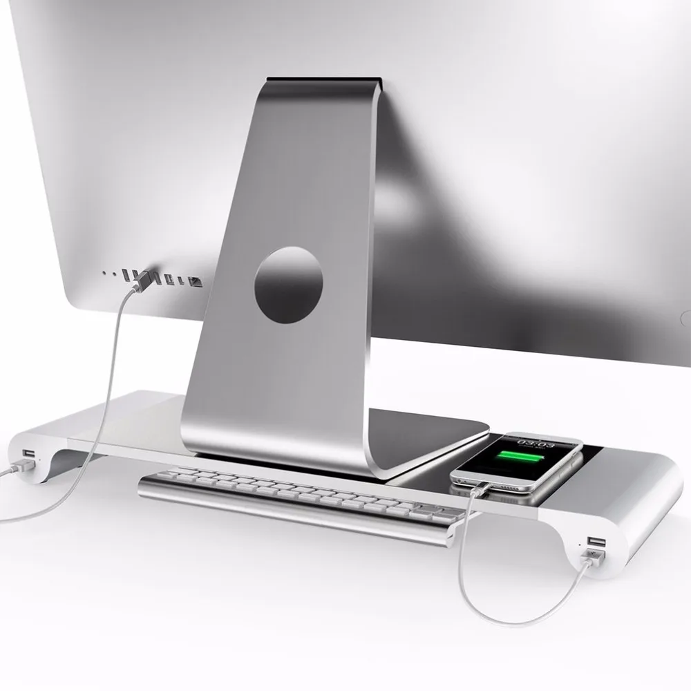 

Portable 4 Ports USB Laptop Computer Monitor Holder Bracket Save Space Heighten Stand EU Plug For Tablets PC Laptops