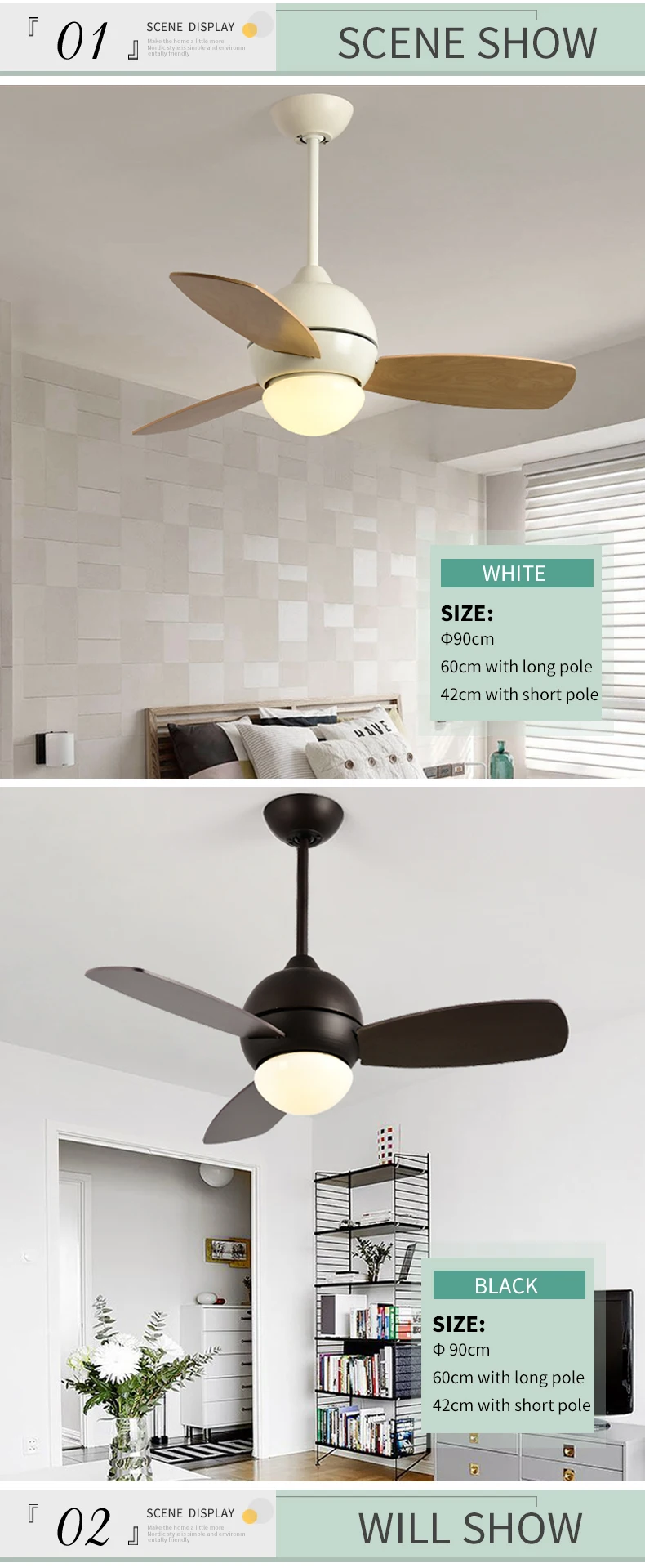 Aibiou Modern Ceiling Fan With Lights For Dining Room Led Ceiling