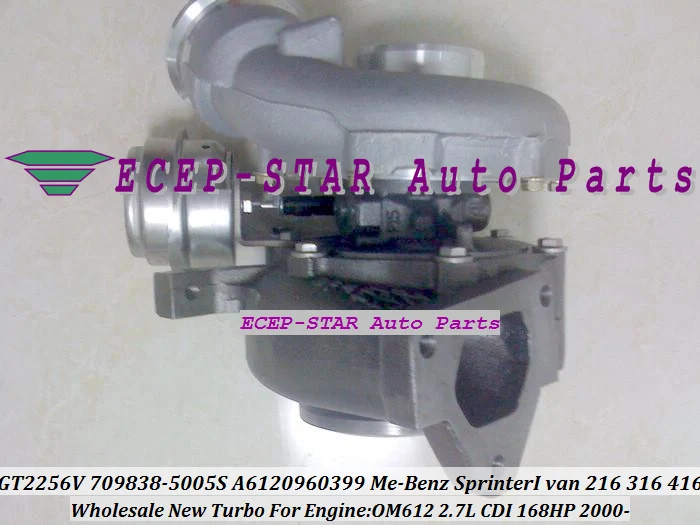 GT2256V 709838-0004 A6120960399 709838 Turbo Turbocharger For Mercedes Benz Sprinter I Van 216CDI 316CDI 416CDI OM612 2.7L 168HP (3)