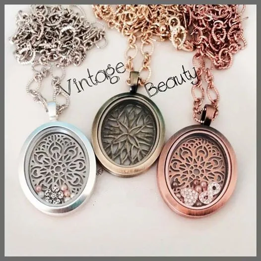 

2017 New Vintage Oval Floating locket 32X39.5MM Stainless Steel Photo Pendant in silver gold and rose gold 10pcs/lot FF211ABC