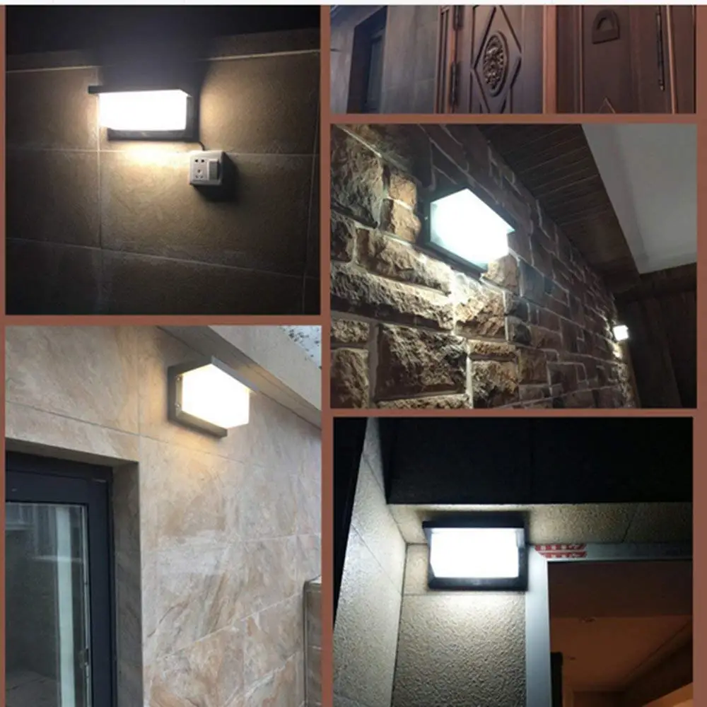 Us 19 56 36 Off 18w Outdoor Lighting Modern Wall Light Led Wall Sconce Square Metal Bulkhead Lights Exterior Waterproof Lighting Fixture In Led