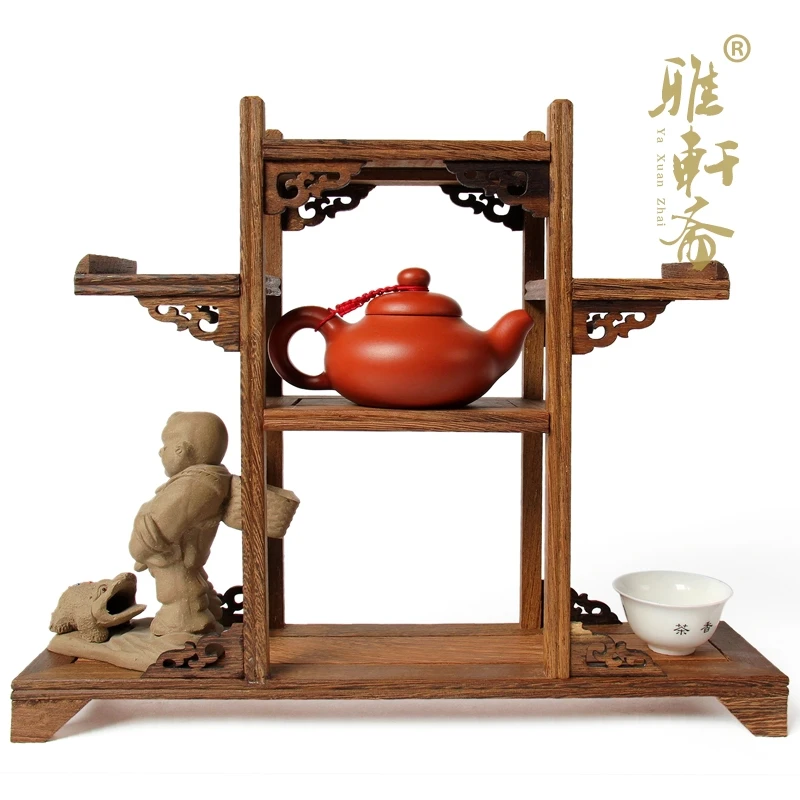 

Mahogany furniture base stone teapot rack shelf teapot high wings wood antique mahogany base