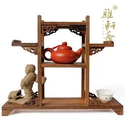 Мебель из красного дерева база каменный чайник полка чайник высокие крылья дерево Античная подставка из красного дерева