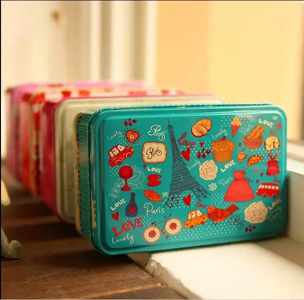 

Rectangular Christmas Tiehe Tie tin box candy box cookies biscuit box gift box handmade soap box Makalong boxes