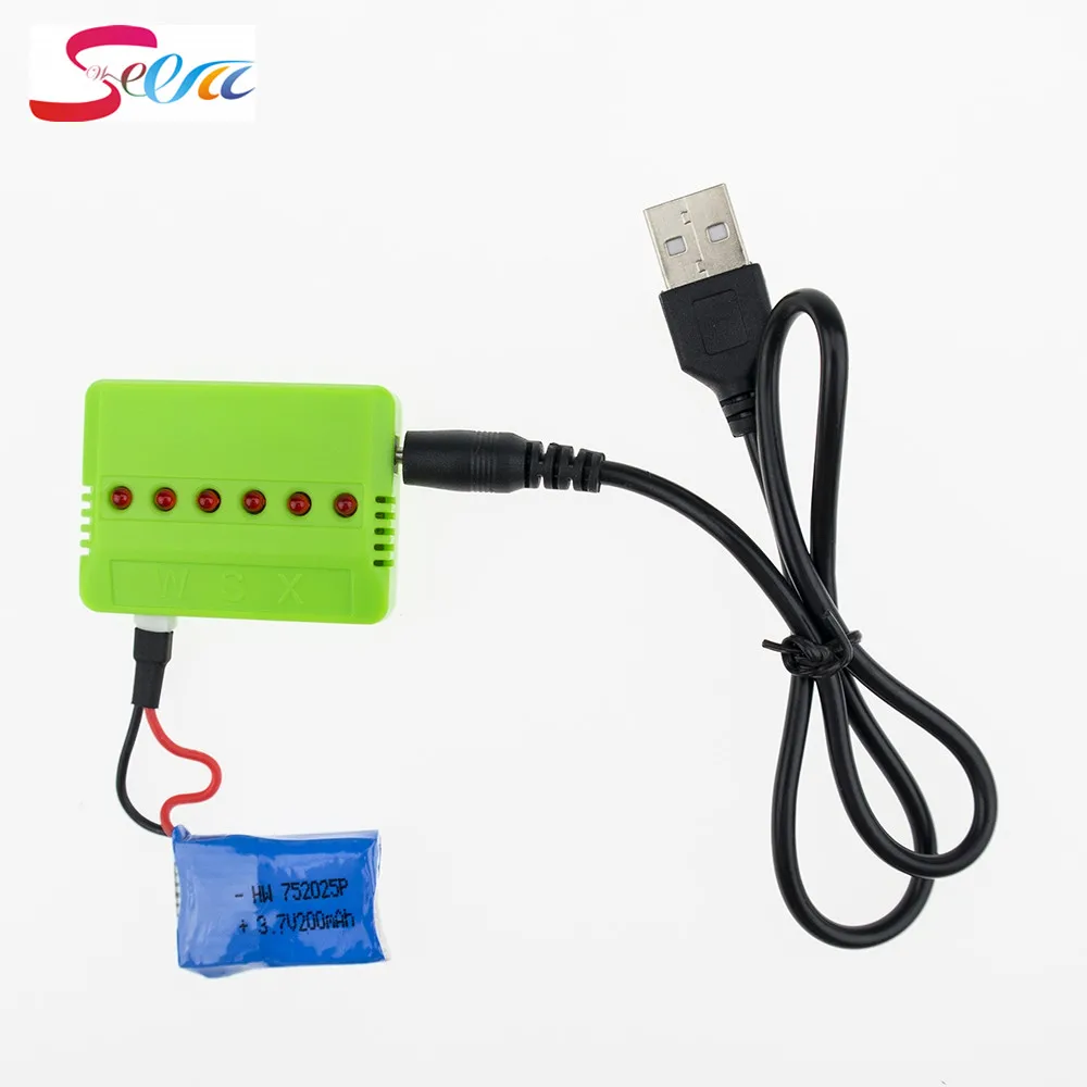 SYMA X11 3.7 В 200 мАч 20c Батарея 6 шт. с 6in 1 USB Зарядное устройство набор для x4 x13 quadcopter