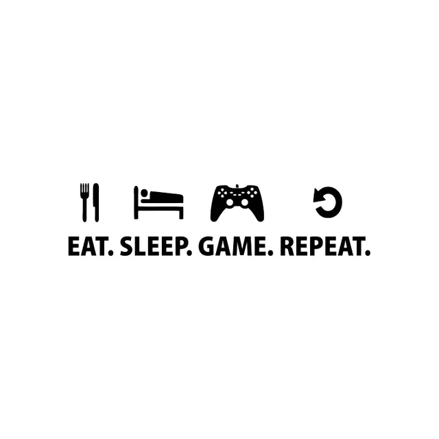 Yjzt 16 6cm 4 2cm Car Sticker Eat Sleep Game Repeat Gamer Vinyl Decal C22 0284 Car Stickers Aliexpress