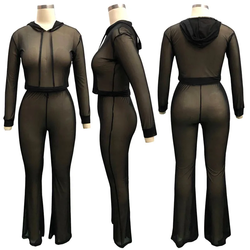 sexy perpsective mesh pants set-1