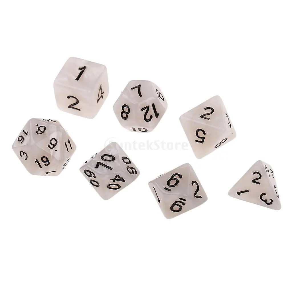 7x акриловые многогранные кубики D4 D20 кости для MTG трпг вечерние ролевая игра игры