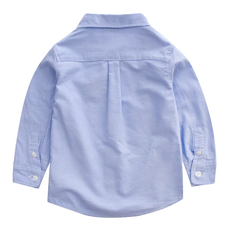 Хлопковая рубашка с длинным рукавом для мальчиков одежда для детей сезона весна-осень однотонные рубашки для мальчиков