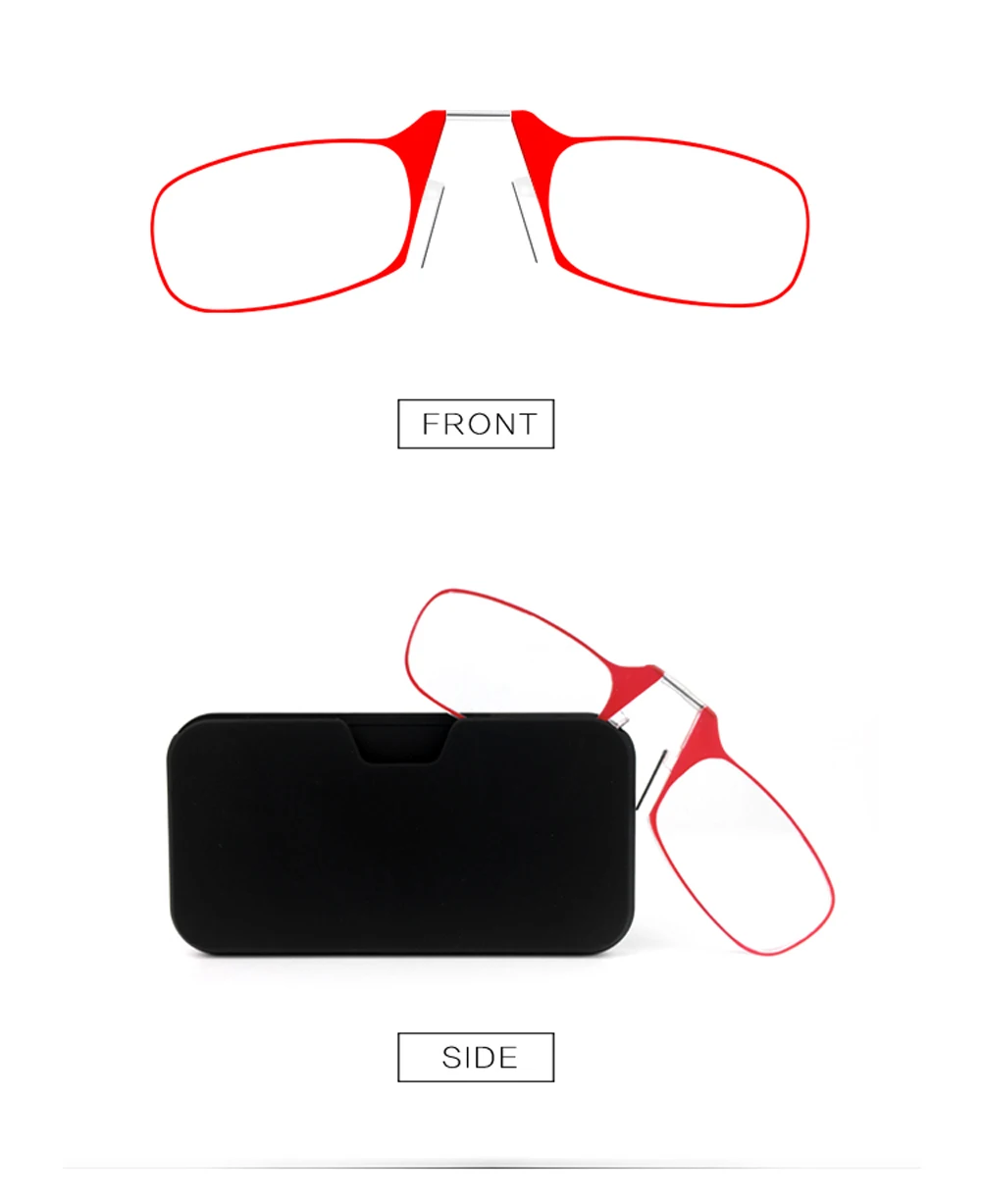 Клип нос мини очки для чтения для женщин оптические очки для мужчин с коробкой бумажник рецепт очки