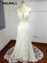 2017 Illusion Mermaid Lace Wedding Dresses O Neck Lace Appliques Plus Size Bridal Gowns Tulle Court Train Real Picture