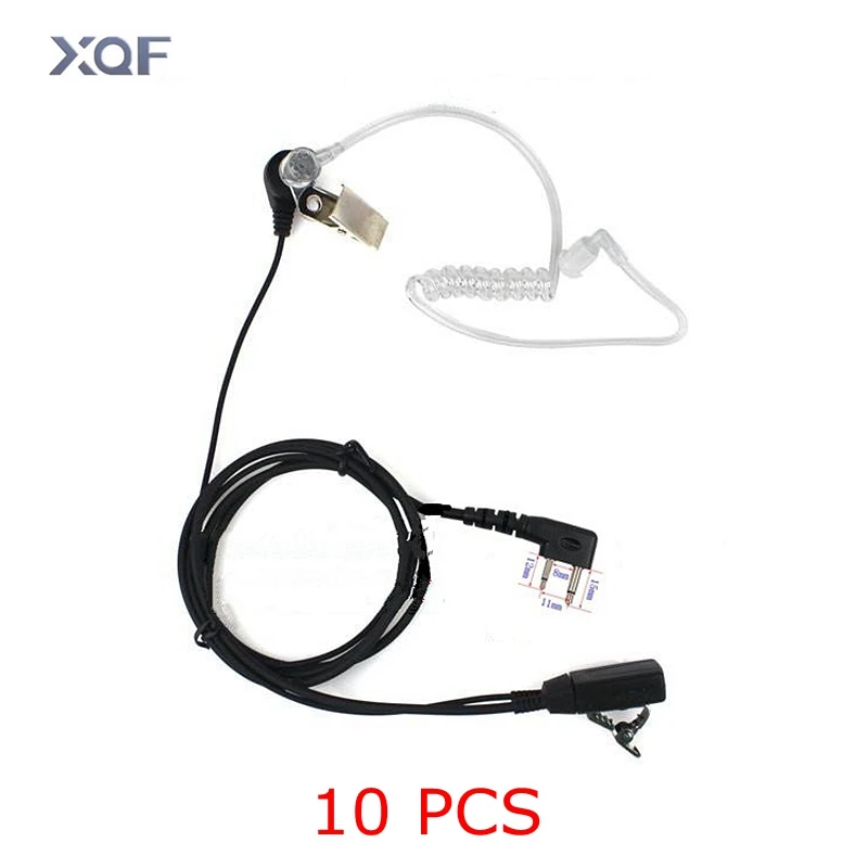 

10 PCS F Plug Covert Acoustic Tube Bodyguard FBI Earpiece Anti-radiation Headset 2-pin for Icom Maxon Yaesu Vertex Radio