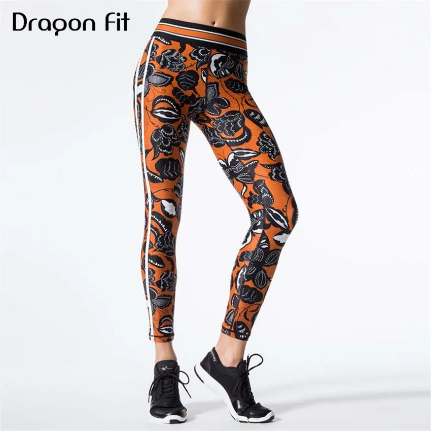 

Dragon Fit Printing Bodycon Elastic Yoga Pants Women Fitness Yoga Leggings Running Push Up Gym Fitness Dry Quick Workout Pant
