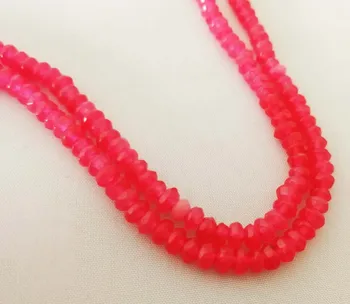 

jade pink roundel 4*2mm 14" for DIY jewelry making loose beads FPPJ wholesale beads nature gem stone coral