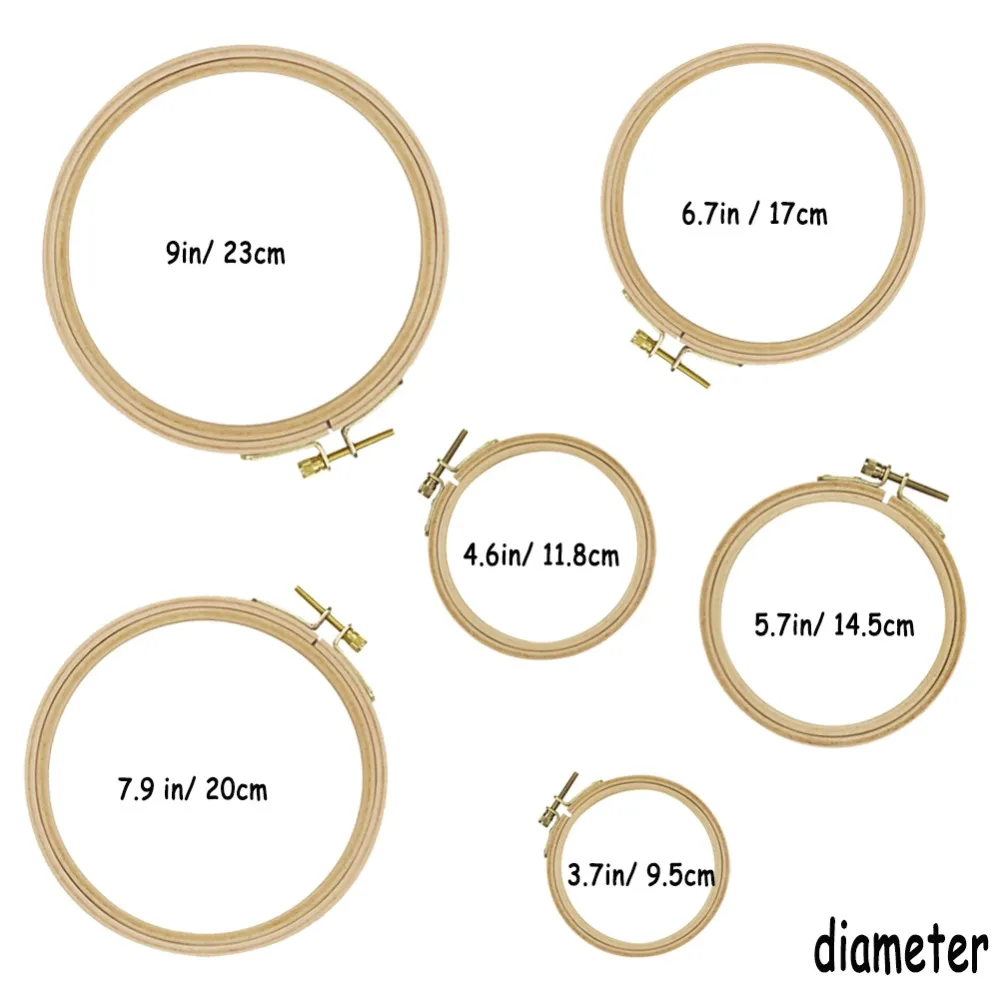6 шт./компл. пяльцы для вышивания крестиком обруч кольцо регулируемое рамка для вышивки из бука круг DIY Швейные Ремесло Инструменты