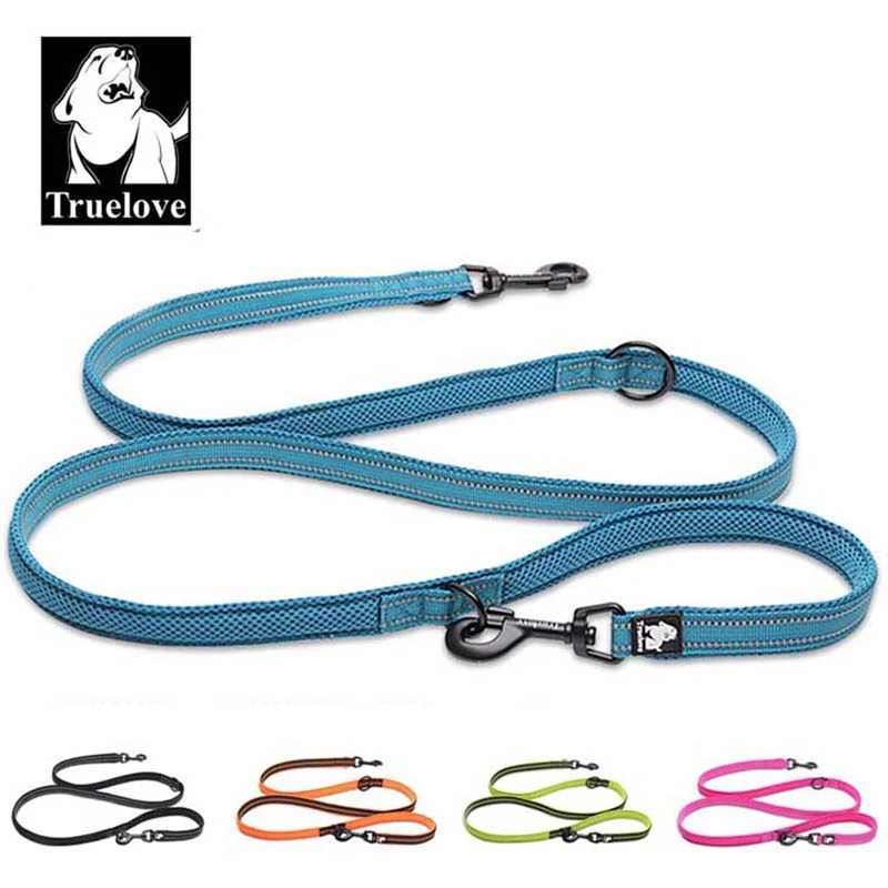 

Truelove Dog Lead Hand Free 7 In 1 Multi-Function Adjustable Pet Training Reflective Multi-Purpose Dog Walk 2 Dogs
