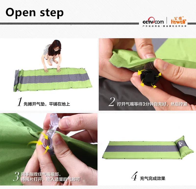Esteira ao ar Alongar Ampliar Engrossar Autoinflável Livre Único Acampamento Colchão Moisture-proof Pad Almofada Emenda 3 190*65*5 cm 18 High Quality Esporte e Lazer