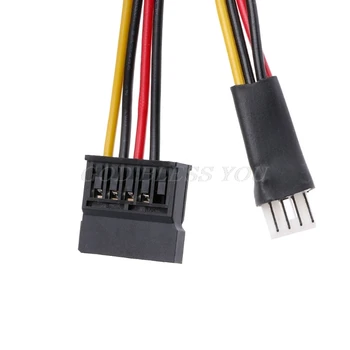 

4-Pin FDD Floppy Male To 15-Pin SATA Female Converter Adapter Power Cable Cord