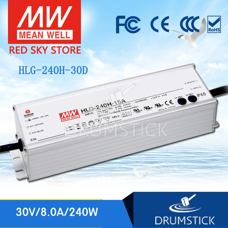 

MEAN WELL HLG-240H-30D 30V 8A meanwell HLG-240H 30V 240W Single Output LED Driver Power Supply D type