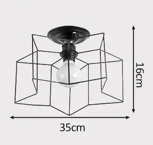 Винтажный Американский потолочный светильник, железный черный проходной светильник, балконные потолочные лампы для дома, декоративный пятиугольник, светильник - Цвет корпуса: 1 Lights