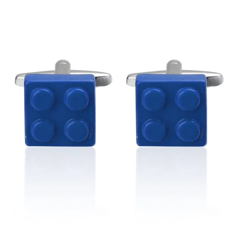 

High quality blue building blocks Cufflinks French style Cufflinks wholesale manufacturers of copper materials
