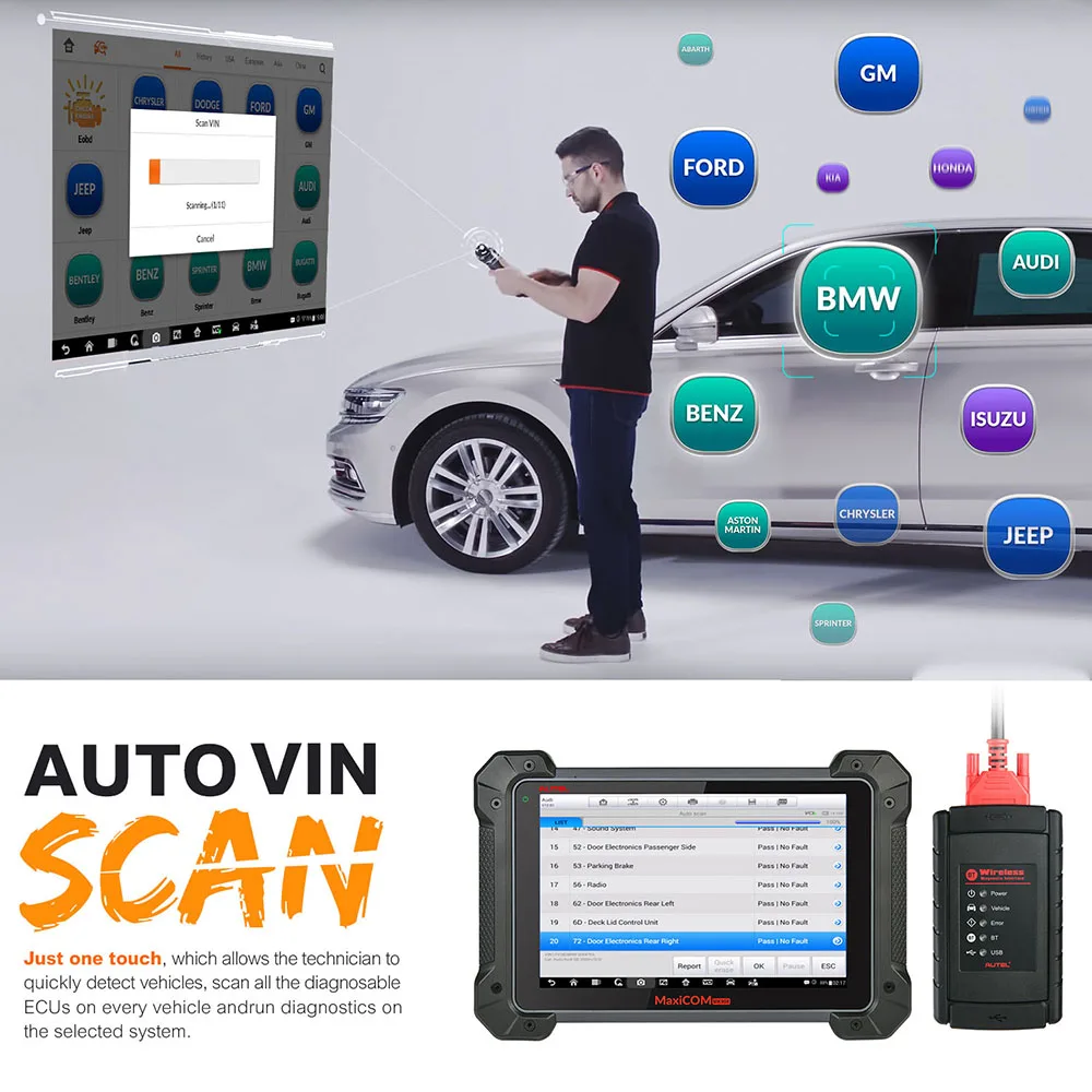 Autel MaxiCOM MK908 Диагностический Авто OBD2 Scarner автомобильный диагностический инструмент ECU кодирование полный код считыватель сканер инструмент pk launch X431