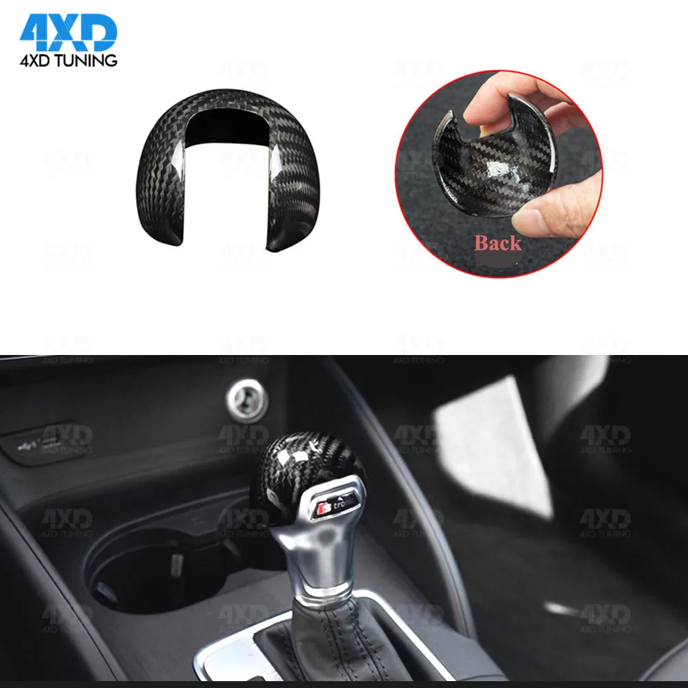 

Gear Shift Knob Cover For Audi A3 S3 Carbon Fiber Handle sticker Trim LHD & RHD Add On Style 2014 2015 2016 2017 2018 2019