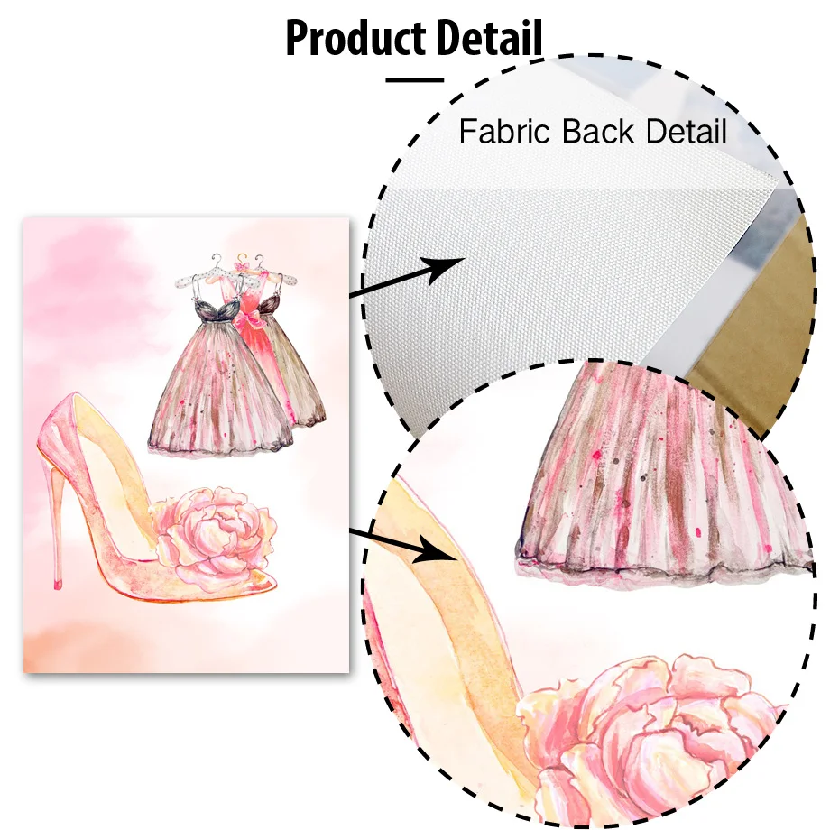 Watercolor Clothes High-Heeled Wall Art Canvas Painting Nordic Posters And Prints Wall Pictures For Living Room Girl Room Decor