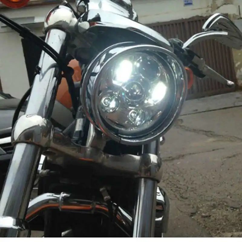 5-3/" круглая фара для Harley Dyna Sportster 1200 48 883 части сигнала поворота света moto r 5,75 дюймов проектор светодиодный мото фара