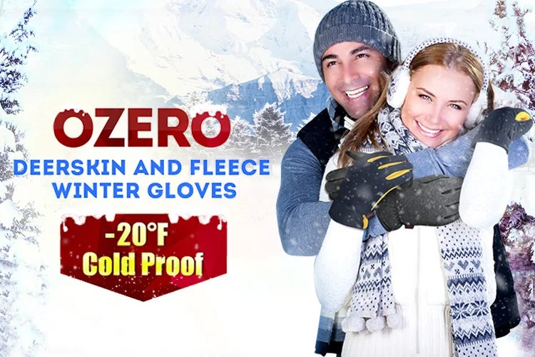 Ozero, натуральная оленья кожа, лыжные перчатки, спортивные, теплые, ветрозащитные, анти-холодные и флисовые, зимние спортивные перчатки для мужчин и женщин 8007