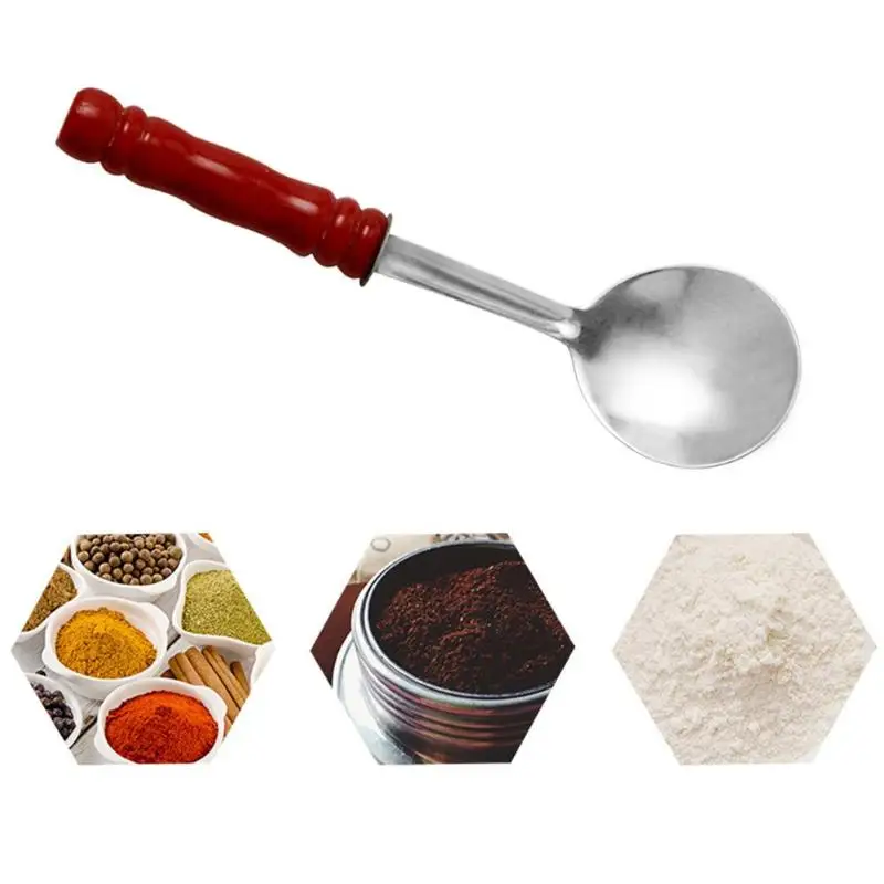 Stainless Steel Heat resistant Anti scald Seasoning Spoon Kitchen Tableware Kitchen cooking