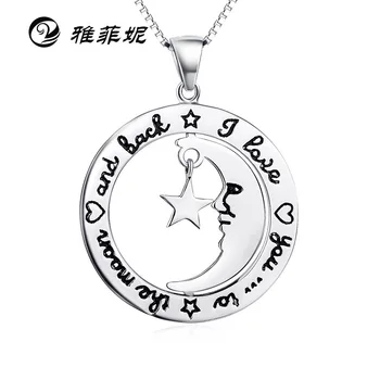 

Fe, ni 925 sterling silver pendant necklace letter stars the moon manufacturers selling support drop shipping worldwide