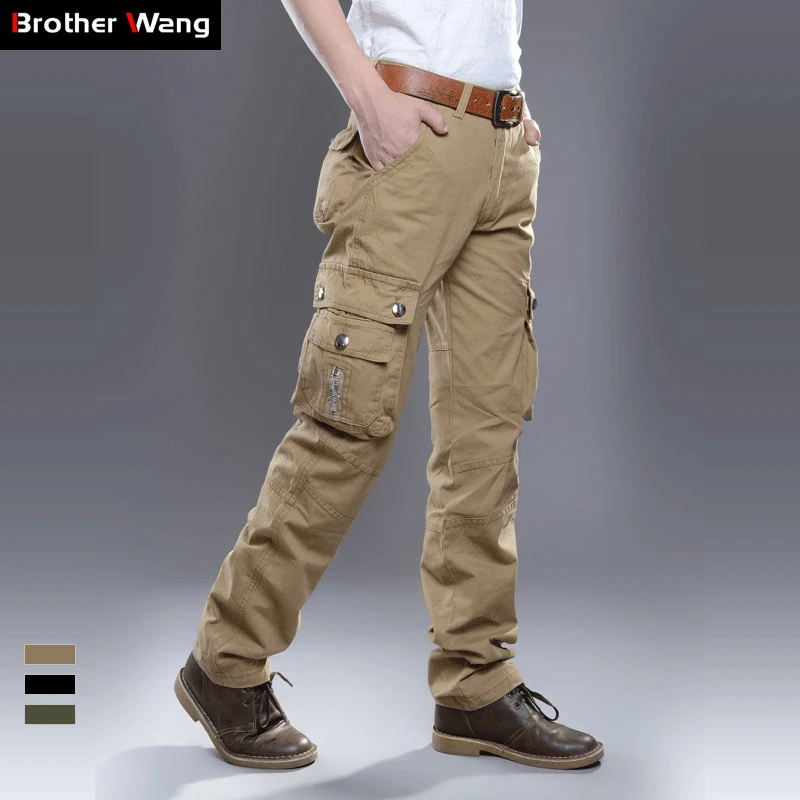 khaki green cargo trousers