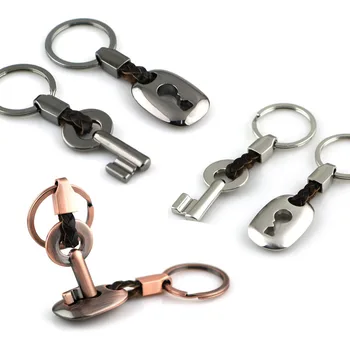 

10pairs/Lot Creative Fashion Leather Couple Keychain Key Chain Ring Keyring Key Fob Key & Lock Valentine's Day Present