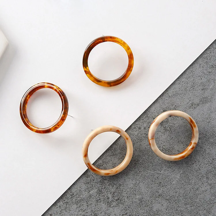 

2018 Fashion Vintage Alloy Acetate Acrylic Round Circle Stud Earrings for Women Jewelry Brincos Bijoux Femme A6510