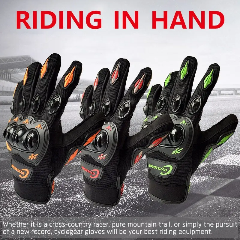 Мотоцикл мотокросса Kawasaki, моторные волокна велосипедные гоночные перчатки Cyclegear CG666