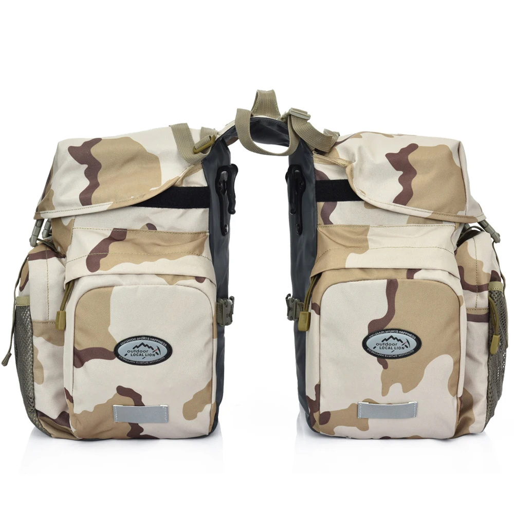 Camouflage Водонепроницаемое заднее сиденье велосипеда сумки для багажника 50L велосипедные паньеры сумка для велосипедного седла сумка с дождевой крышкой Аксессуары для велосипеда - Цвет: Camouflage