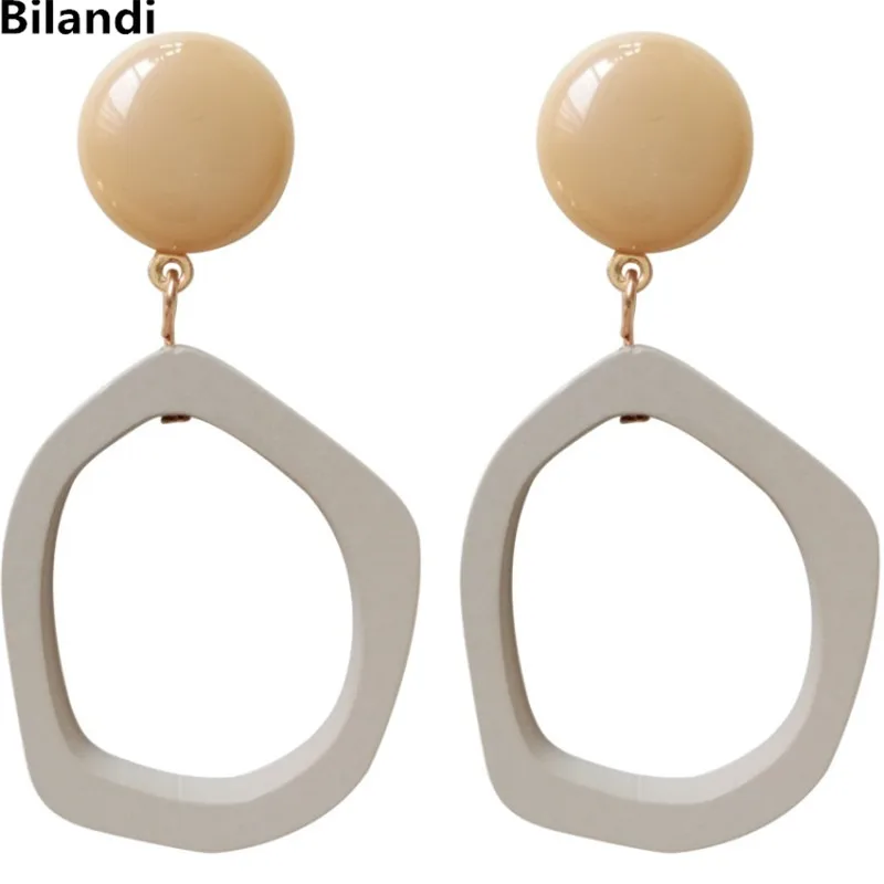 

Fashion Imitation Jewelry Round And Irregular Resin Drop Earrings For Woman